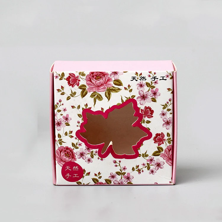 Custom small decorative pattern square paper cardboard soap box