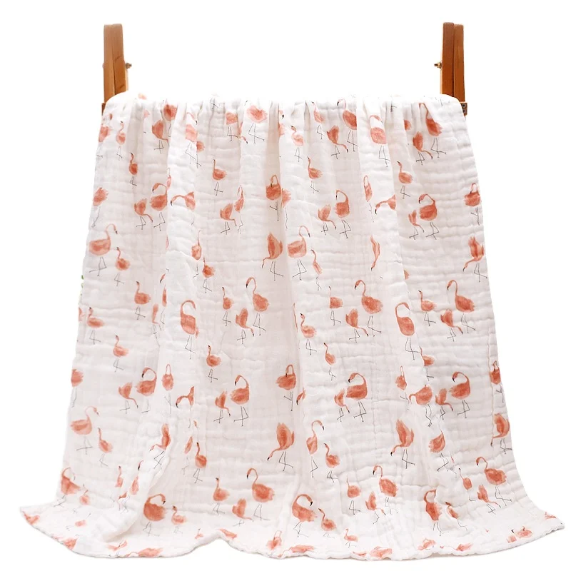 Wholesale Baby 2024 Muslin blanket  Fashion Design Printed Floral Washable Cloth Eco-friendly wrapped towel