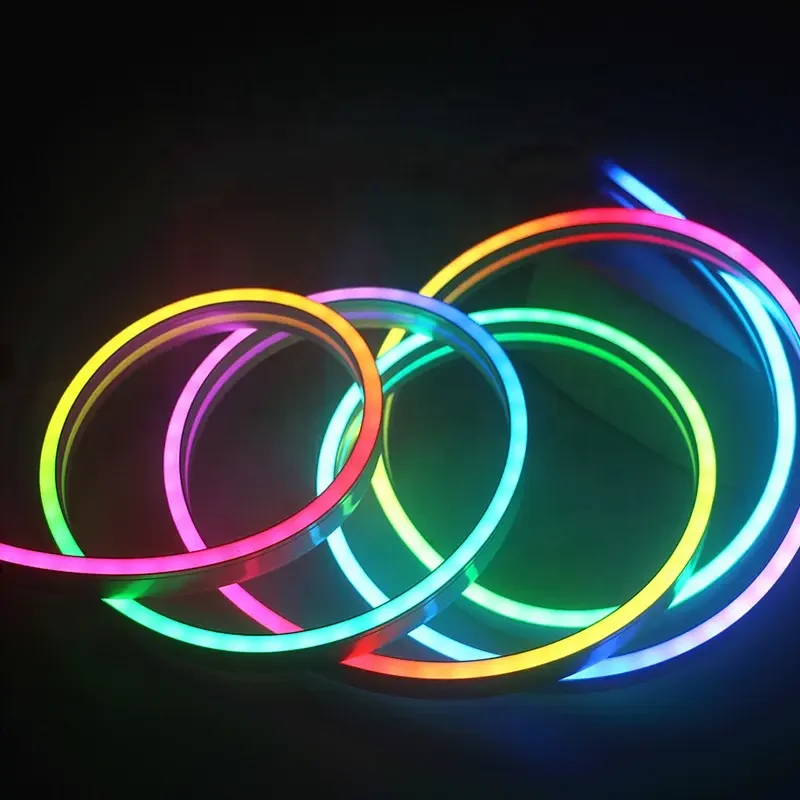 Custom high quality pure silicone digital addressable flex led neon pixel strip 12V 24V neon 5050 rgb LED Light