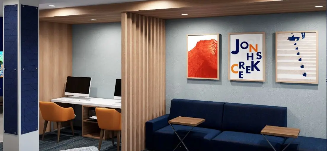 GRT6203 Holiday Inn Express Formula Blue Hotel Furniture Modern Customized Wood Hotel Bedroom sets