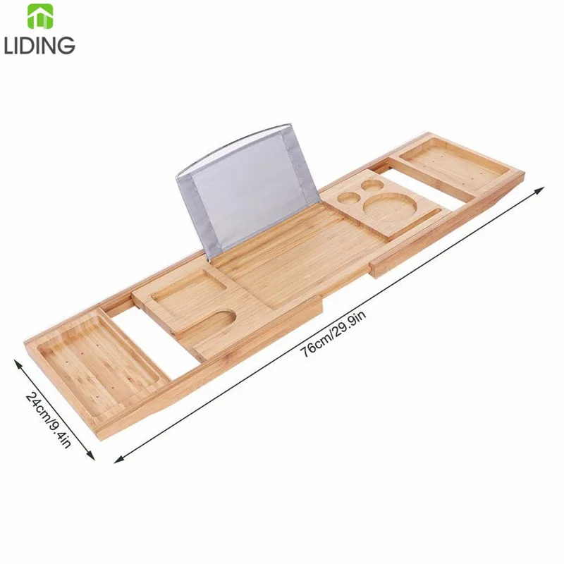 Wholesale Bamboo Wood Bathtub Caddy Tray Bath Tub Table Bathroom Caddy