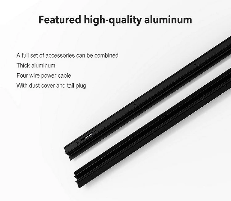 Magnetic LED Track Light Accessories 1M 1.5M 2M Straight Connector 48V Track Light Rail System Magnet Track Lighting