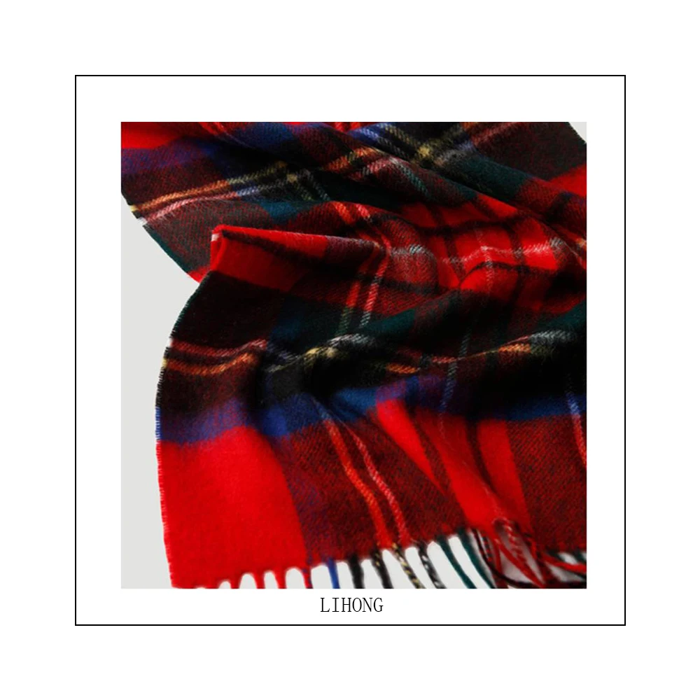 2021 Hot Sale Classical Wholesale Woven Custom Tartan Plaid wool  Vintage Ladies Christ scarf