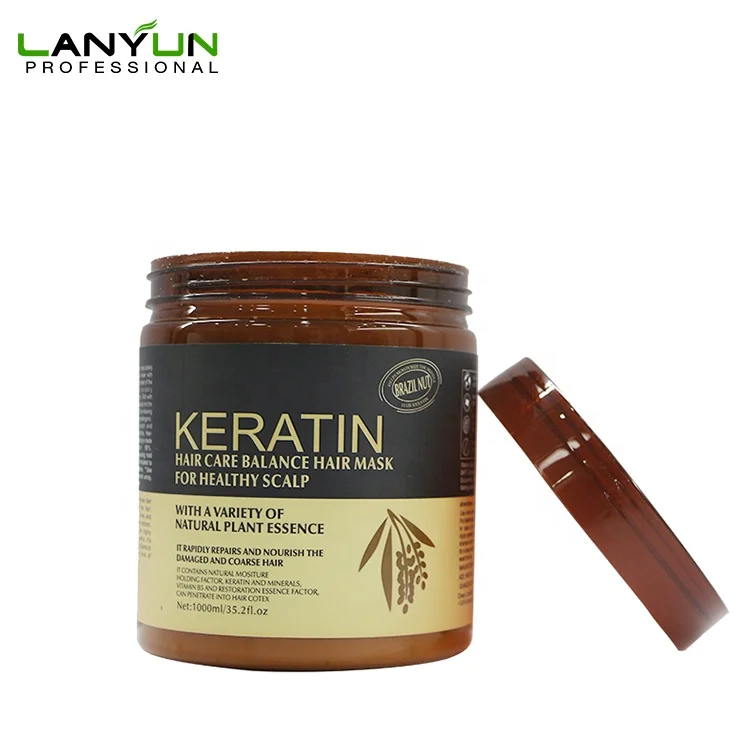 500ml 1000ml LanYun brazil nut keratin repair Lavender hair mask with keratin