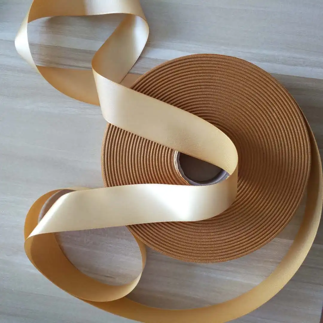Double  side  customized  thermal transfer printing woven edge satin ribbon tape