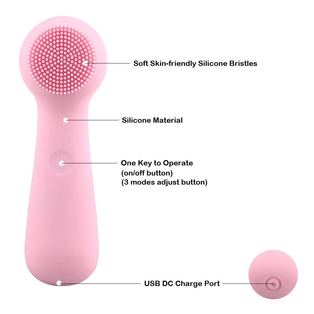  Skineat оптовая продажа силиконовый скребок для лица Водонепроницаемая силиконовая Очищающая щетка