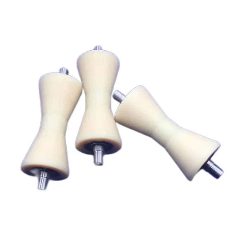 V groove plastic nylon wire rope pulley High wear resistance grey nylon graphite guide rail wheel sheave rail rolling