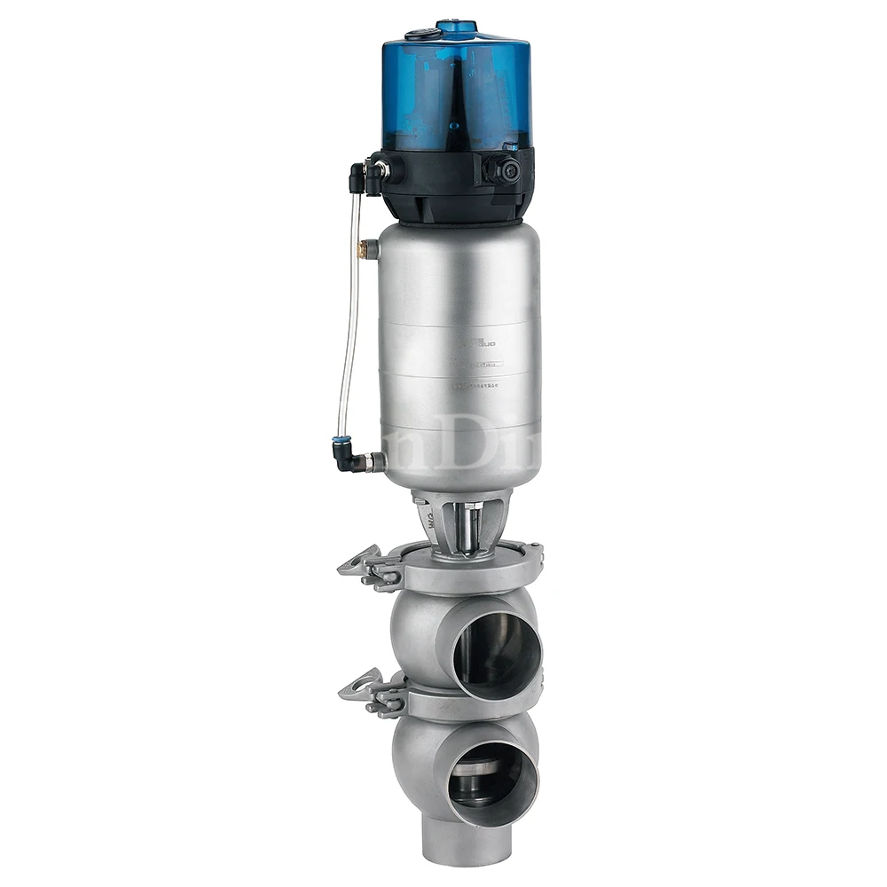 Sanitary reversing valve intelligent divert valve with control unit