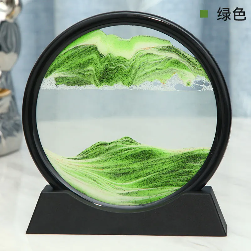 Dropshipping Shopify 3D Dynamic Sand Art Liquid Motion Moving Sand Art Picture Round Glass 3D Deep Sea Sandscape