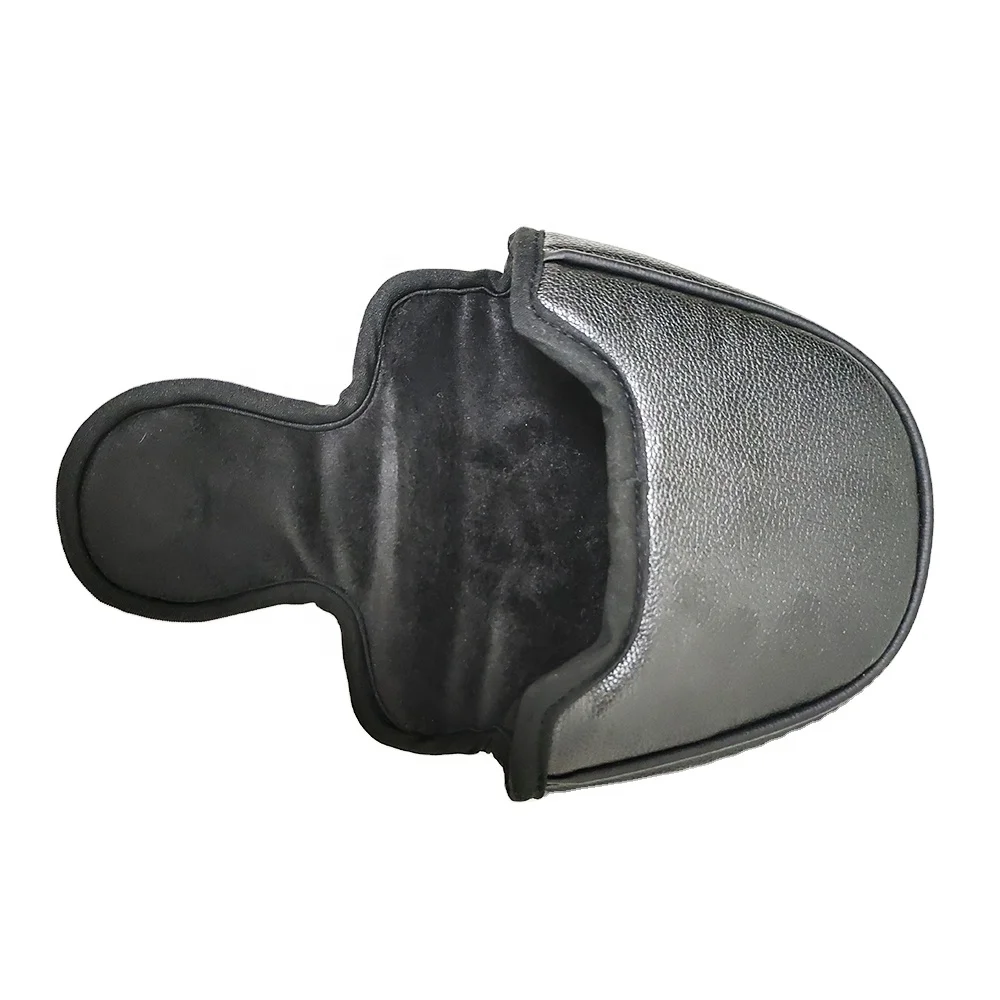 2022 Fine Quality Black Pu Leather With Print Cute Logo Customized Golf Club Headcover Putter Mallet Head Cover
