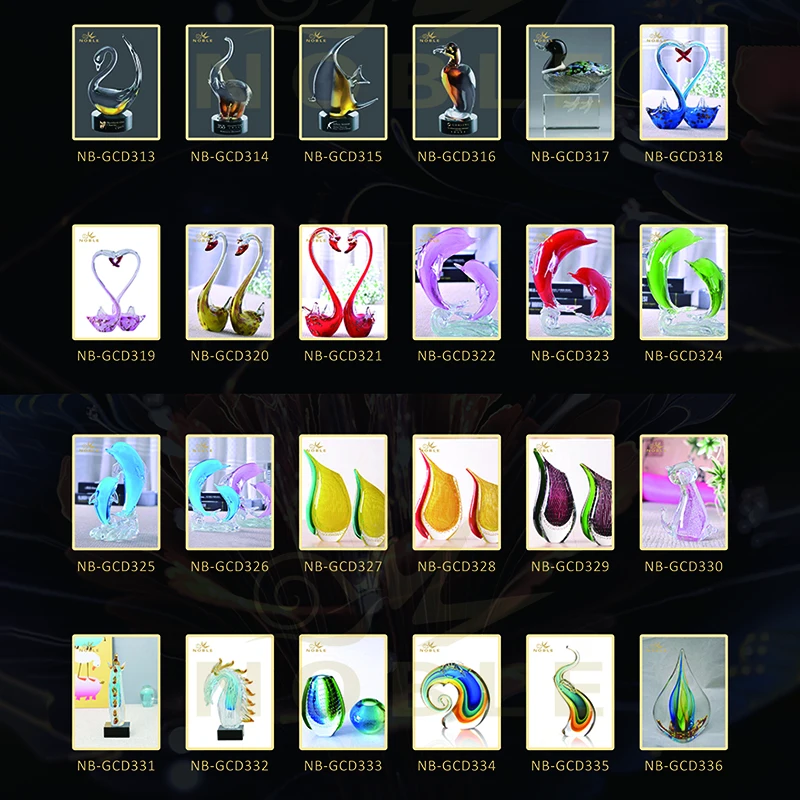 Новый дизайн, Лидер продаж, персонализированный цветной выдувной вручную стеклянный трофей