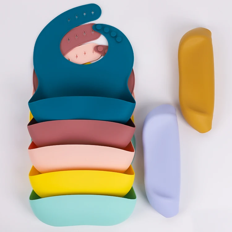 manufacturer custom design bpa free price waterproof bowl oil-proof silicone baby bib with food
