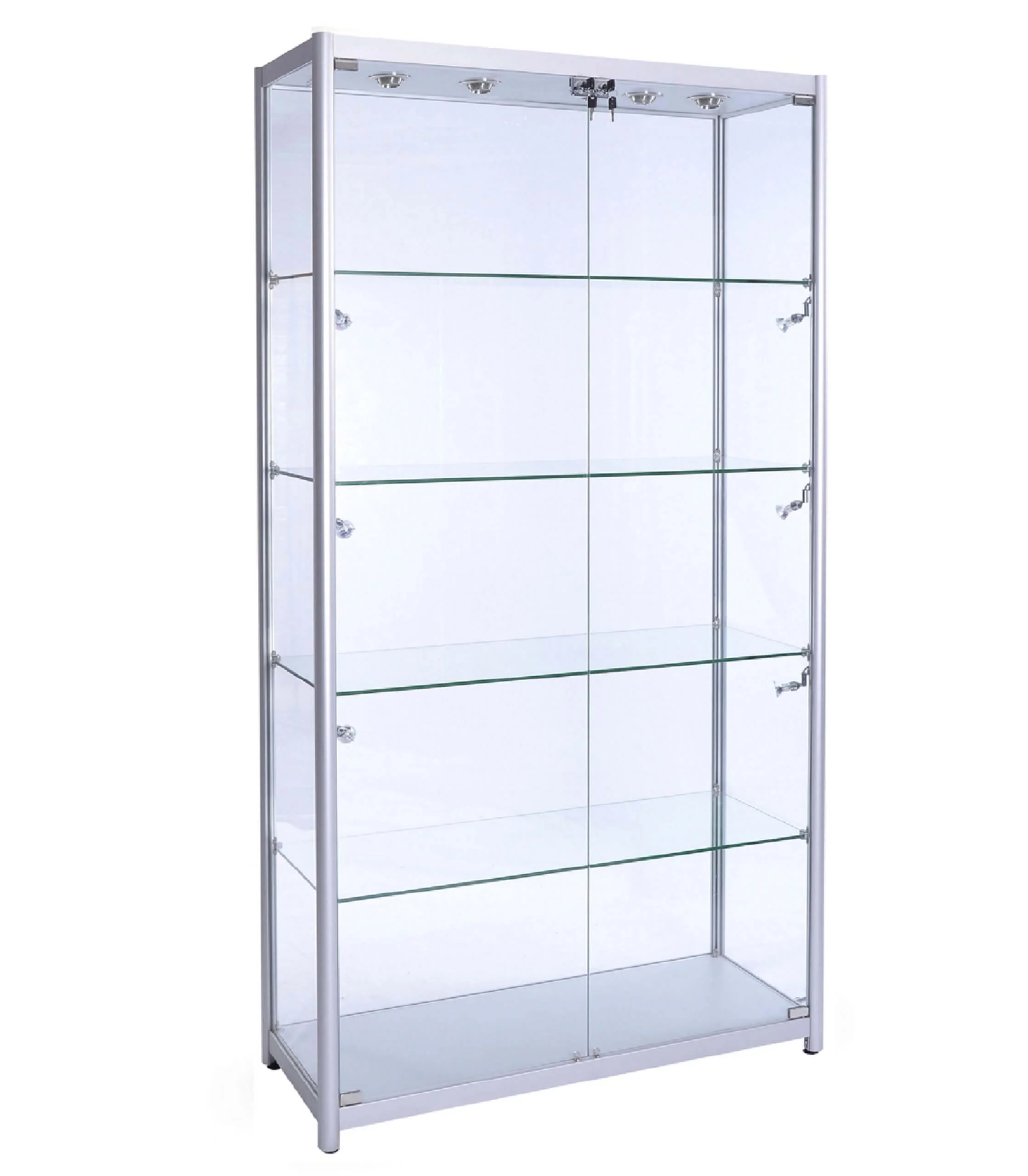 Tempered glass display cabinet Aluminum frame upright glass display cabinet souvenir display window