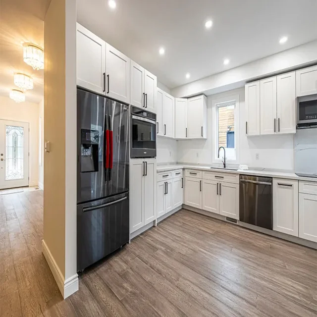 Wholesale cupboard American style morden kitchen cabinets set Install effect chart