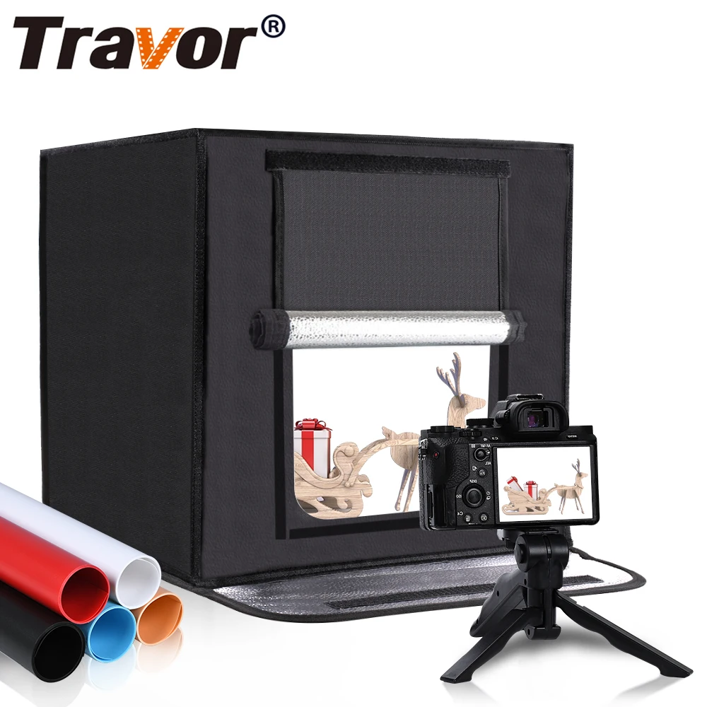  Travor F40 LED складной софтбокс для фотостудии лайтбокс 40*40 световая палатка с белым желтым черным фоном аксессуары бокс