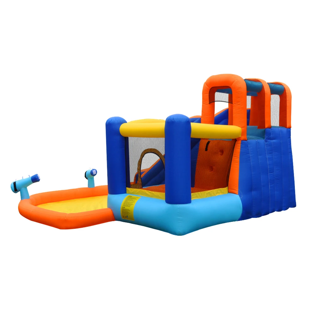 Hot selling popular multiple function inflatable playground inflatable bouncer with double water slide water guns toys