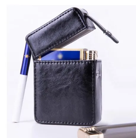 Кожаный Портсигар в стиле ретро, держатель для зажигалки, табачная трубка, плотный портсигар, сигаретный набор, набор для курения, мужской подарок