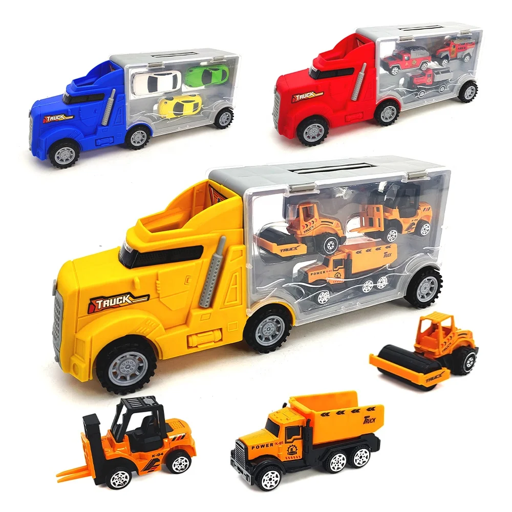 Qilong Alloy Diecast Toys Kids Convenient Storage Truck Model Diecast Toy Vehicles Set Gift Ejection Slide Parent-Children Toys