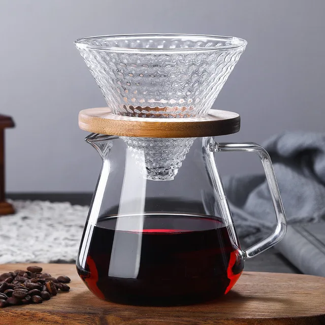 Home use coffee and tea tool high borosilicate 400ml 650ml coffee share pot glass server pot