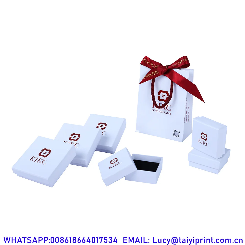 Black White Paper Packaging Cardboard Gift Box With Lid Small Set Jewelry Packaging Box
