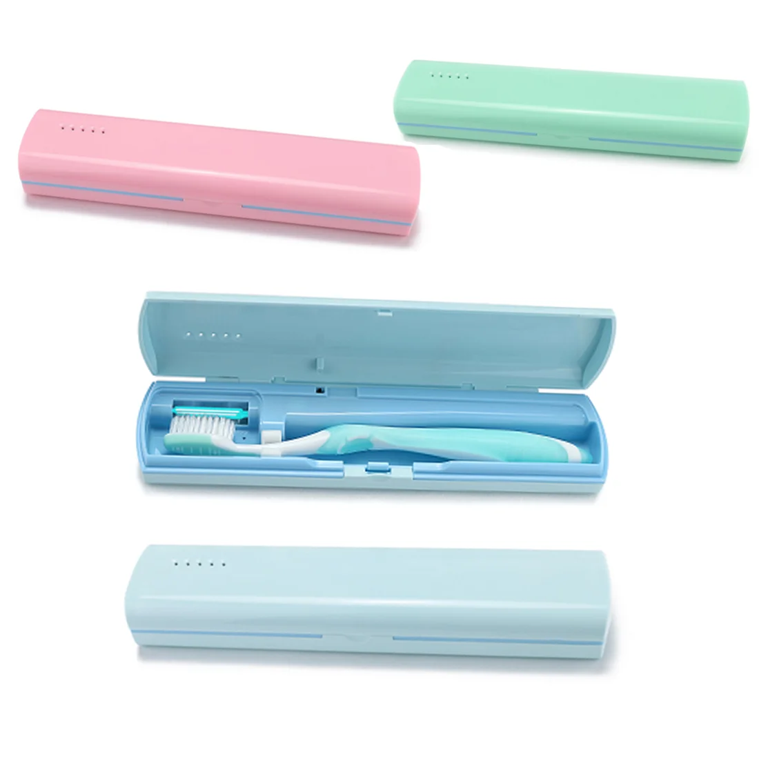 2021 New Drop Shipping  Hot-selling  Pink Portable  UVC Toothbrush Sanitizer