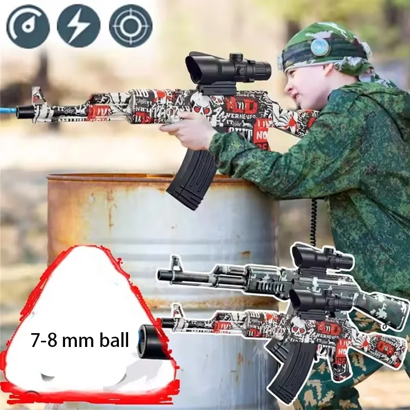 Electric AK Safe Splatter Blaster Toy Gun Soft Bullet Kids Education AK 47 Model splat Blaster Gun For Christmas Guft