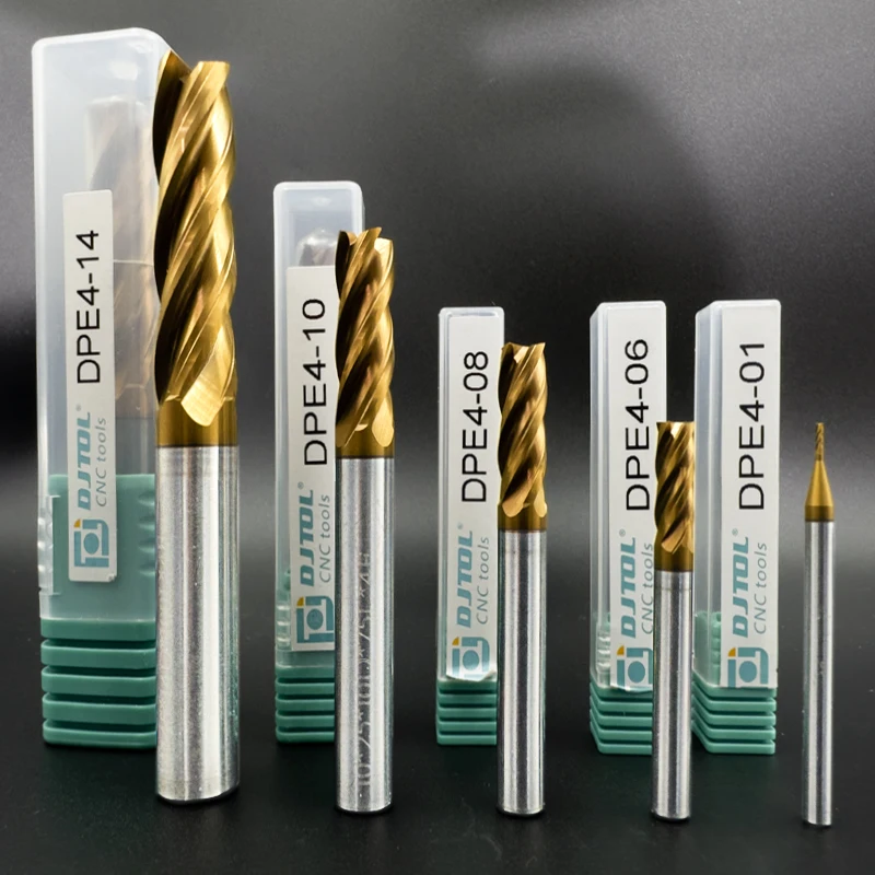 Hrc 50 Parallel Shank Solid Tungsten Carbide End Mill Cnc End Milling Cutter