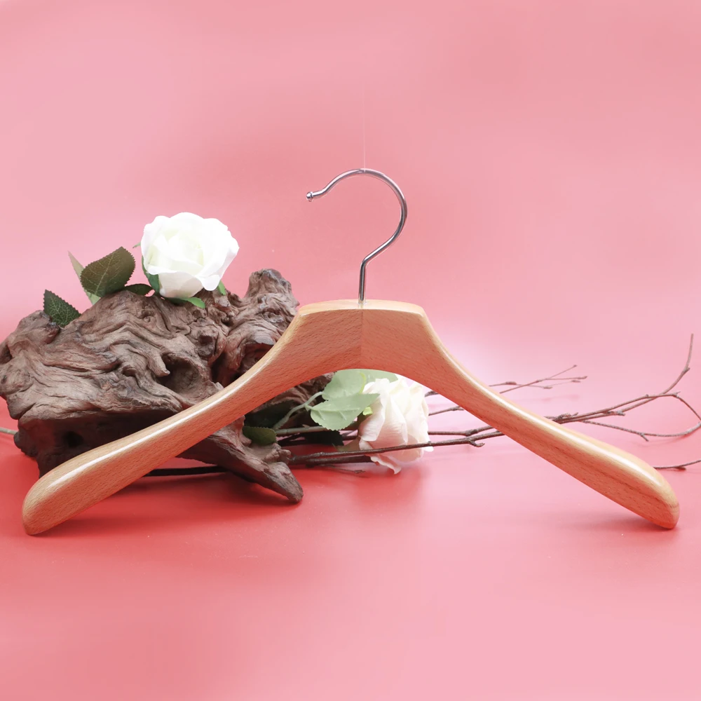 Высококачественная роскошная деревянная вешалка для пальто из бука мужской и женский костюм вешалка из плотной ткани