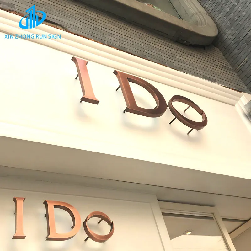 Custom 3d Backlit Signage Light Letter Gold Mirror Brushed Metal Heavy Sign Pub Signs Brand Logo