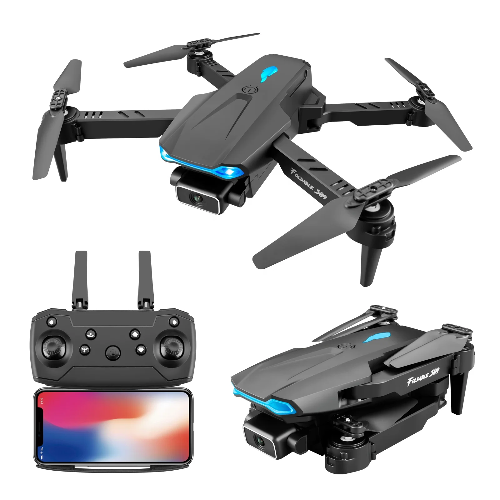 Квадрокоптер Amiqi S89 Pro 4K Hd с двойной камерой, 1080P, Wi-Fi, Fpv