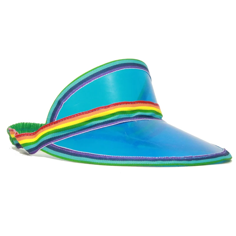 Fashion Portable Plastic UV Protection High Crown PVC Sun Visor Cap
