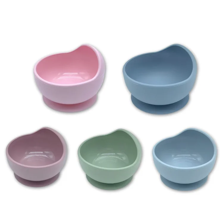 BPA Free Food grade Silicone Baby Feeding Set Suction Bowl Durable Dinnerware for Kids Training Silicone Baby Bowl