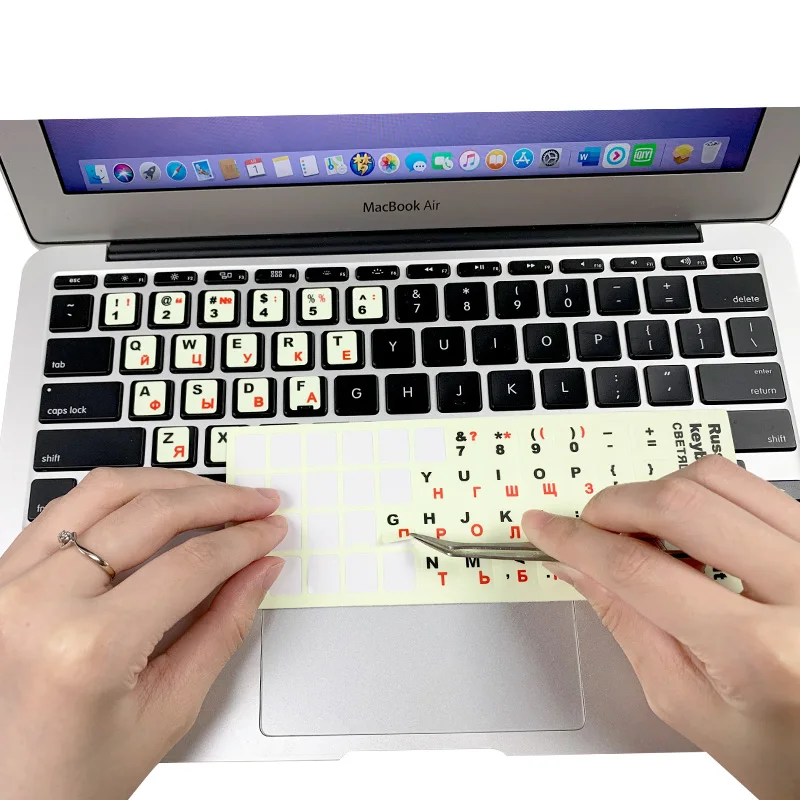 Светящиеся наклейки на клавиатуру, светящиеся наклейки на клавиатуру с английской раскладкой