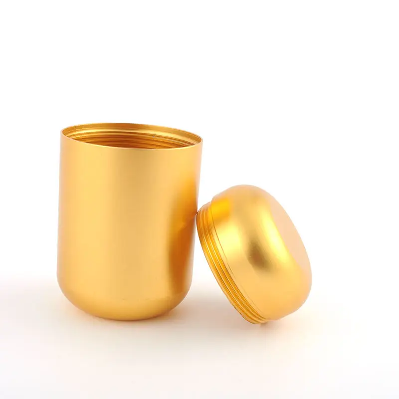 Factory stock wholesale Custom High Quality Aluminium Alloy Storage Jar 44*72mm Sealed Color Smoking Tobacco Storage Jar