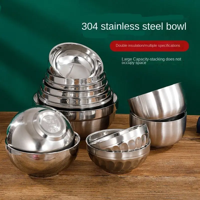 Hot Selling Factory Insulated Double Walled 304 Stainless Steel Japanese Style Tableware Utensils Soup Bowl