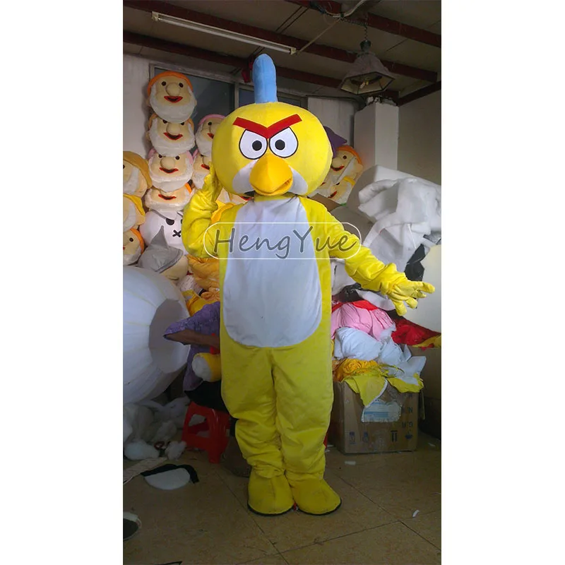 Adults Size Unisex Cosplay Yellow Bird Mascot Costumes Commercial Event Party Dress Suit Custom Game Cartoon Angry /Bird Costume