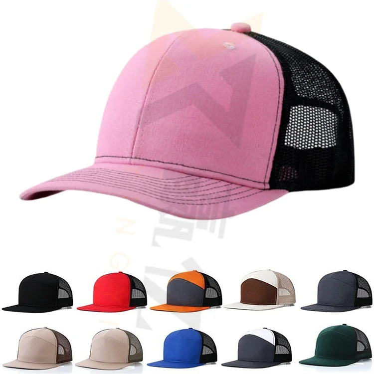 Professional Custom Printing Embroidery Logo Plain 5 Panel Baseball Cap Mesh Foam Trucker Hat