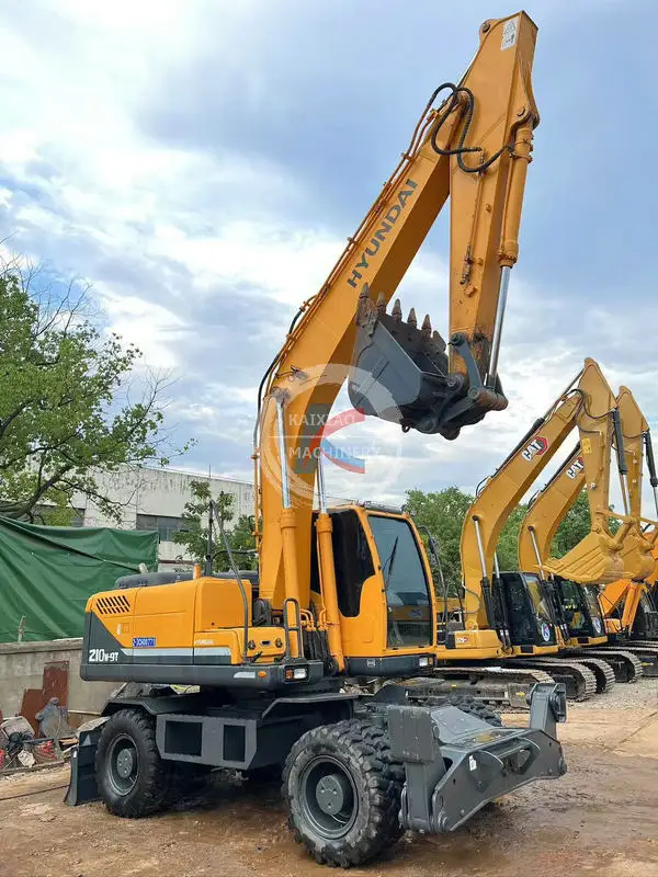 Hyundai 210W-9T used wheel excavator excavadora backhoe in stock secondhand hot sale original secondhand