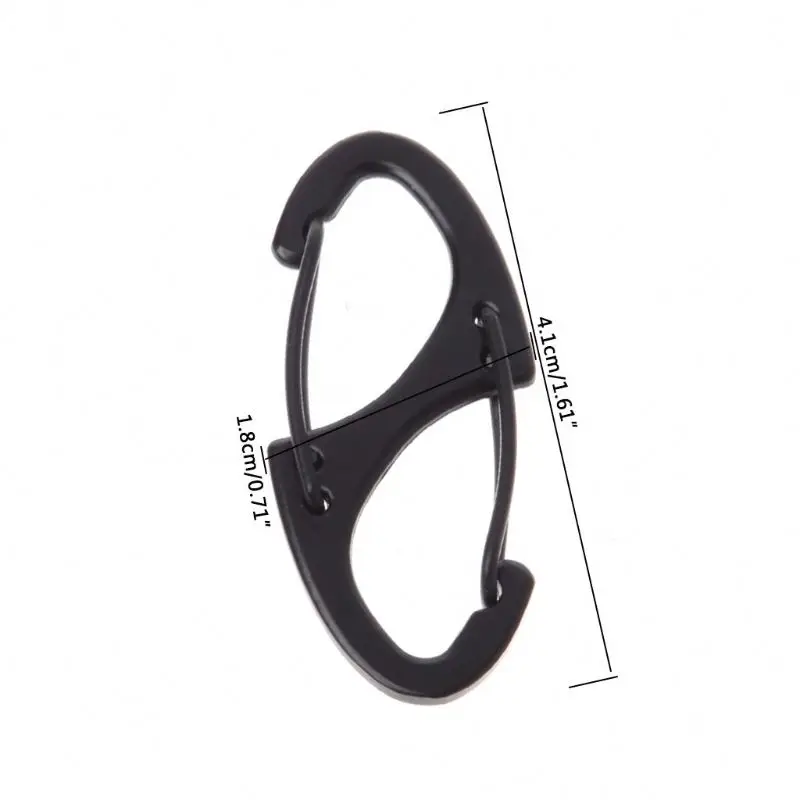 silicone 8 Shape Carabiner Mini EDC Keychain Portable Outdoor Hook Hang Buckle Clasp Hook Keychain