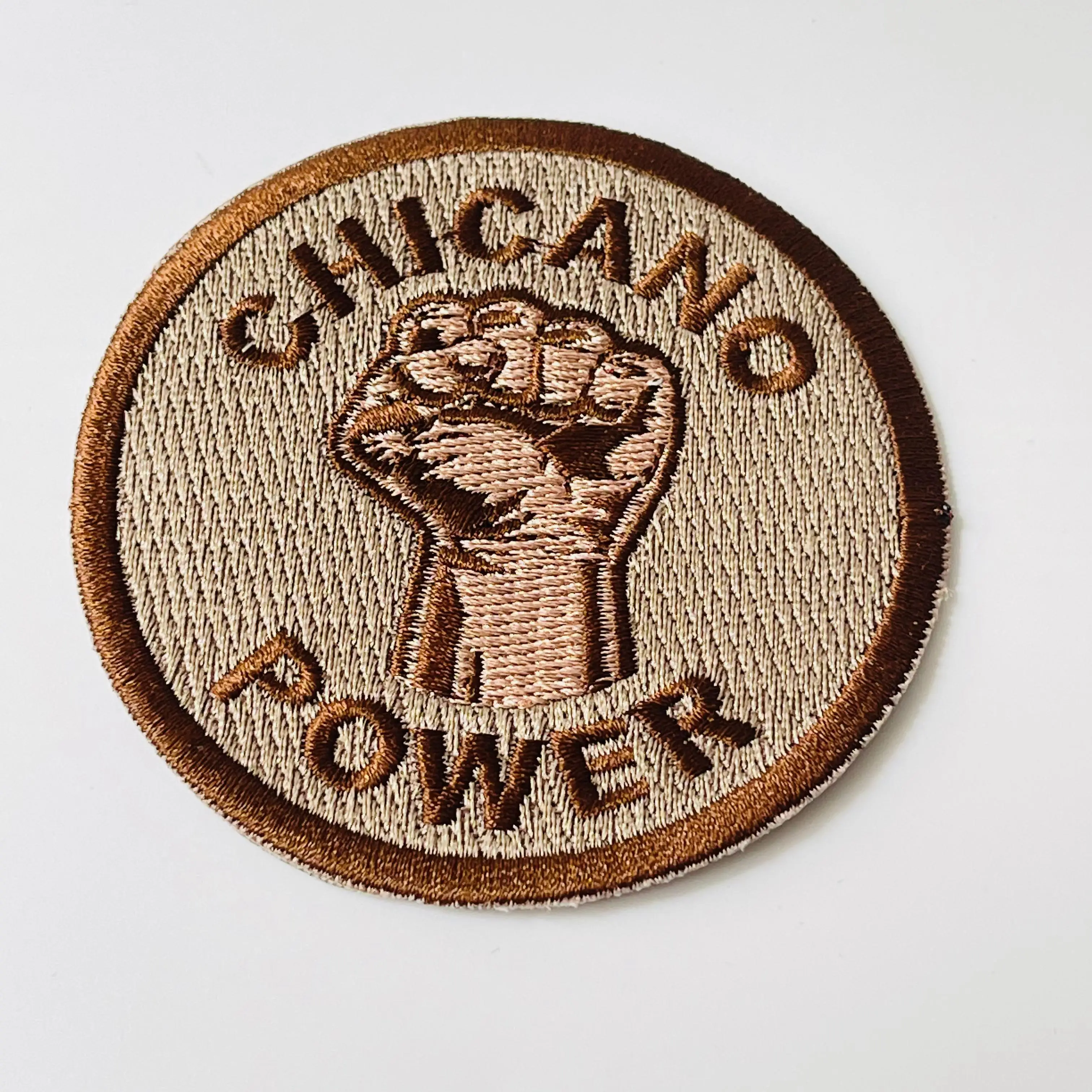 Пользовательский 1960s / 70s мексиканский Американский политический патч «CHICANO POWER» утюжок на липучке