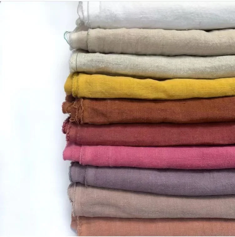 Best selling stone enzyme washed linen fabric