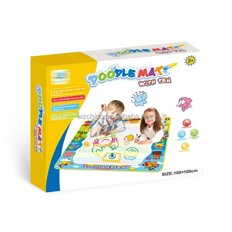 Customized Children Educational Drawing Toys  Fabric Aqua Doodle Mat Pen Painting Water Drawing Cloth Mat For Kids