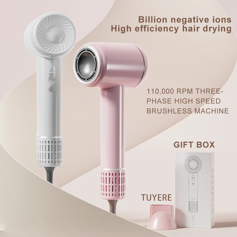 air Blow Dryer Professional Salon 1600W hair dryer Low Radiation High Speed DC Brushless Negative Iong Hair Dryer