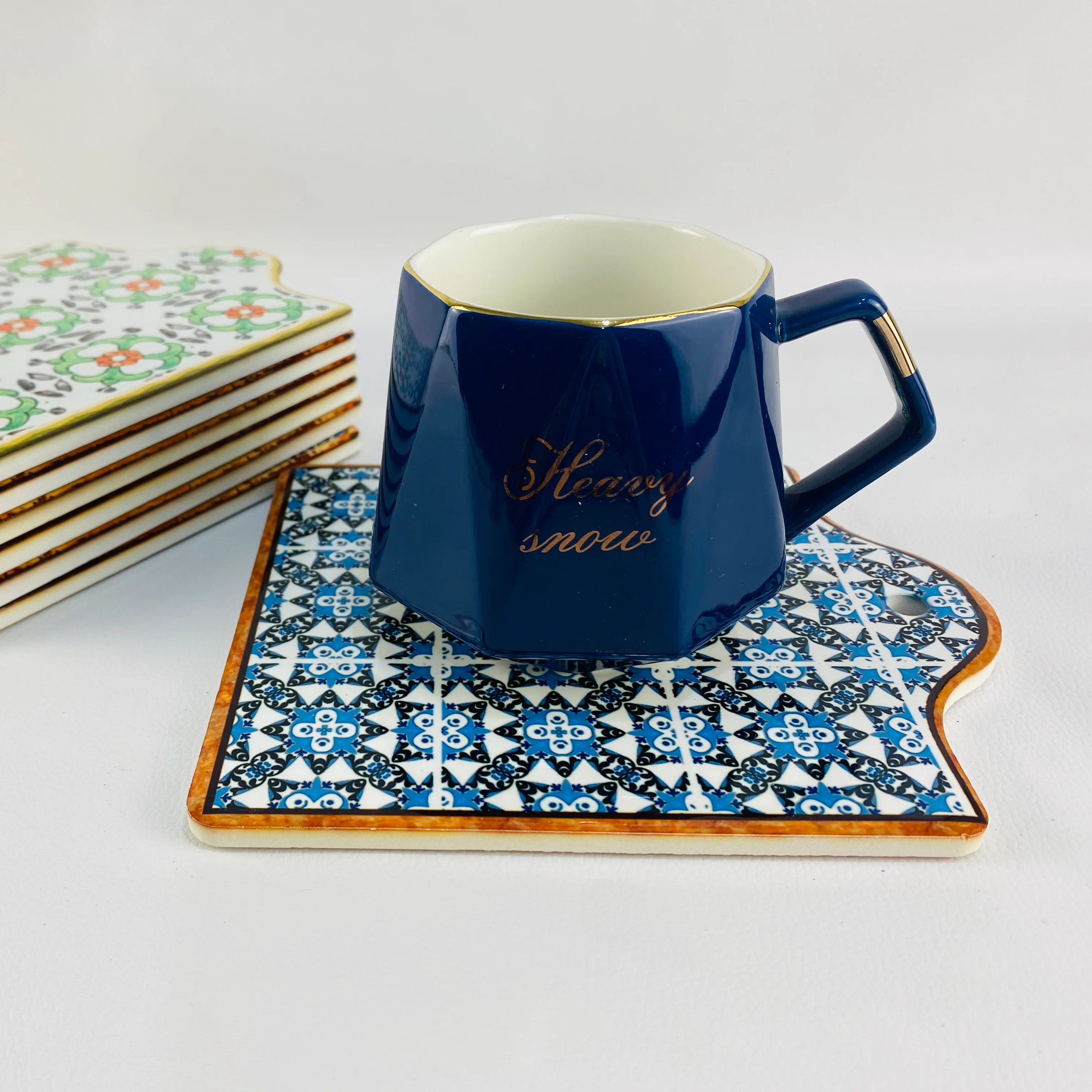 New Design Washable With Handle Sublimation Ceramic Chopping Board