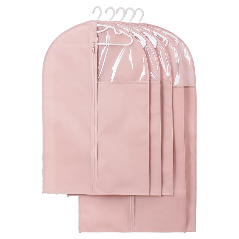 Custom Logo Cover for clothes  Dust Cover Bag Travel Dress Suit Pink Garment Bags High Quality Clothing Bag