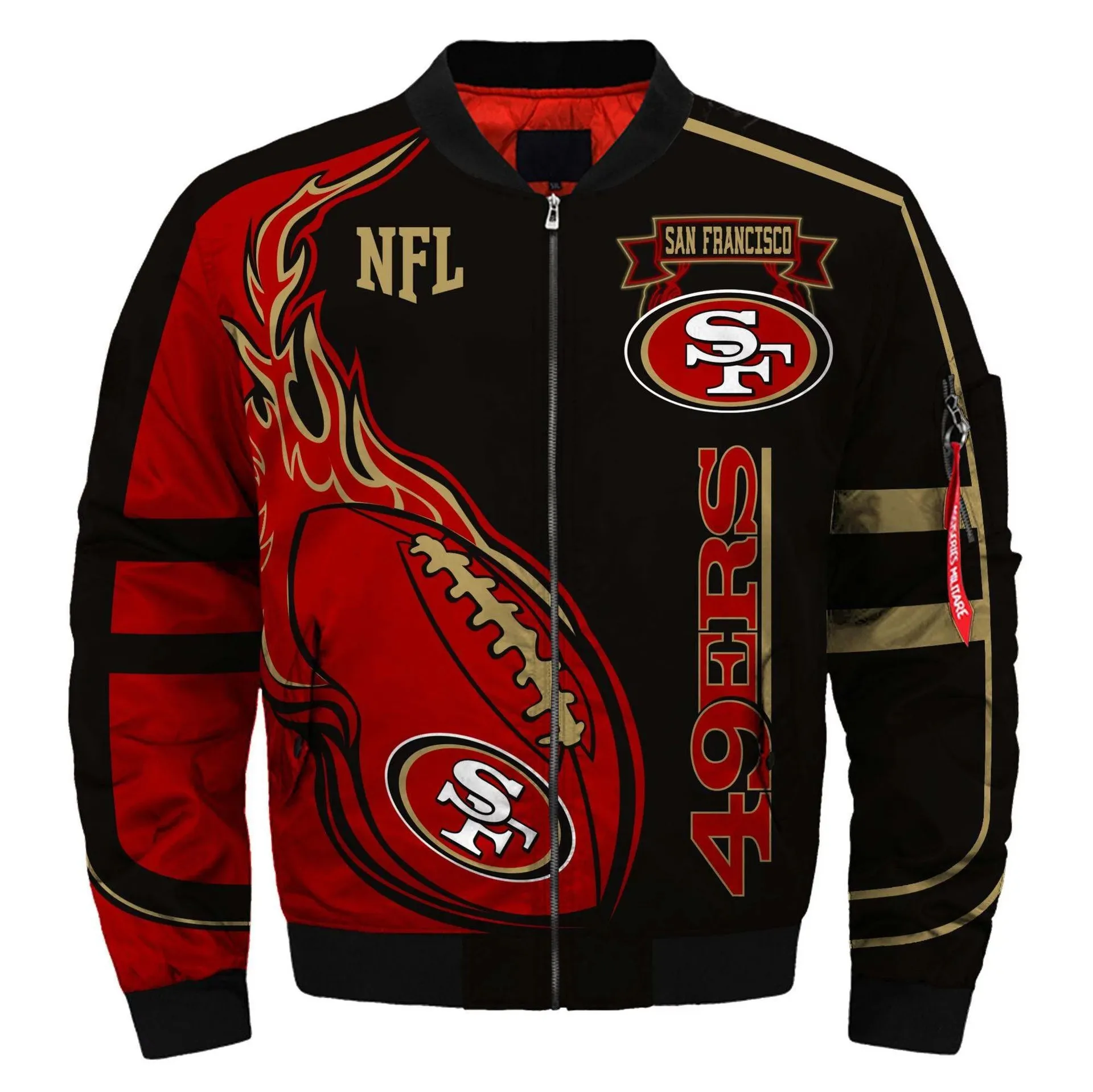 Wholesale New 49ers Flight Bomber Jacket casual long sleeve warm fashion unisex wear men women Autumn Winter Outdoor Jacket