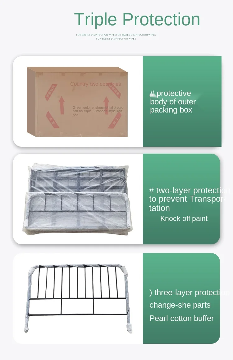 
1.5m single apartment wrought iron bed double 1.8m rental room bed modern minimalist bed 