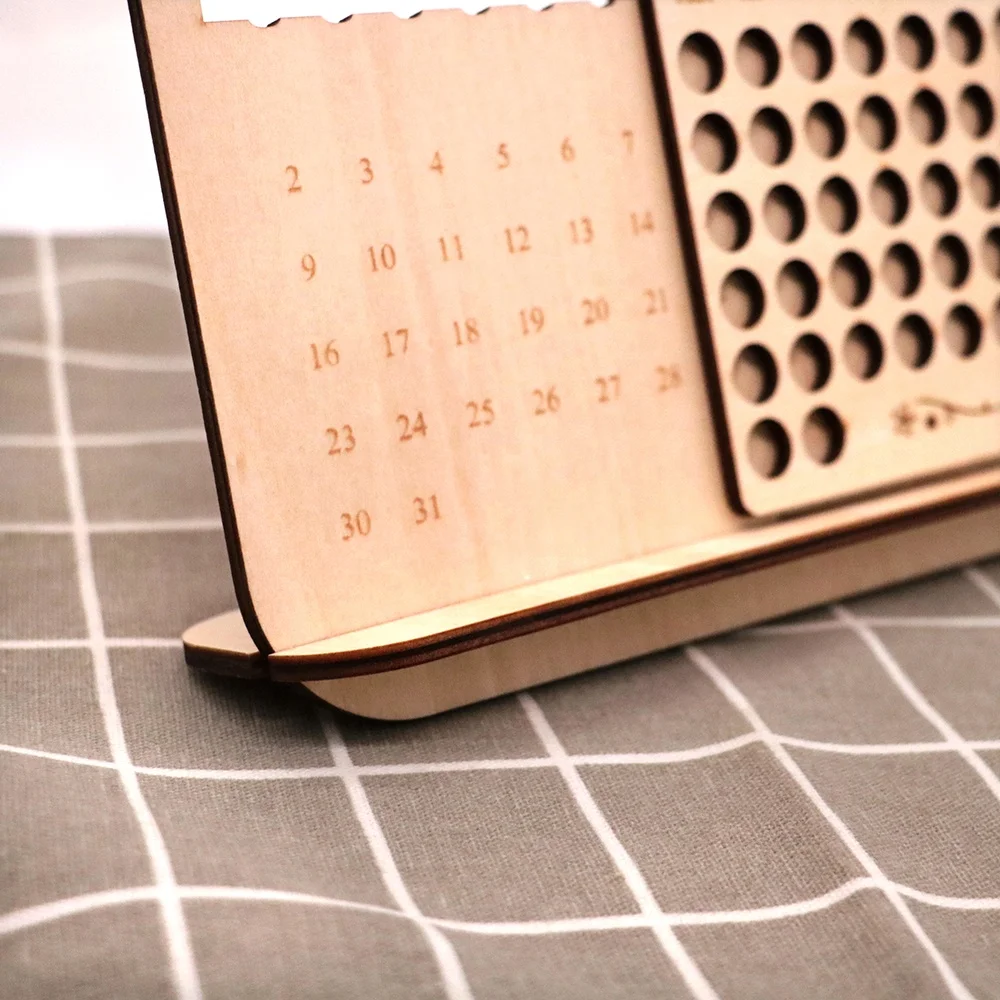 unique new design Perpetual  Wooden engraved Calendar
