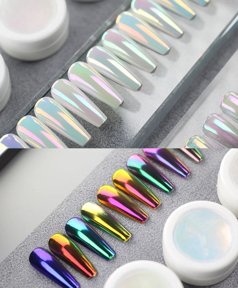 Professional 0.3g Nail Art Salon Chrome Pearl Nails Pigment Powder Chrome Nail Aurora Powder