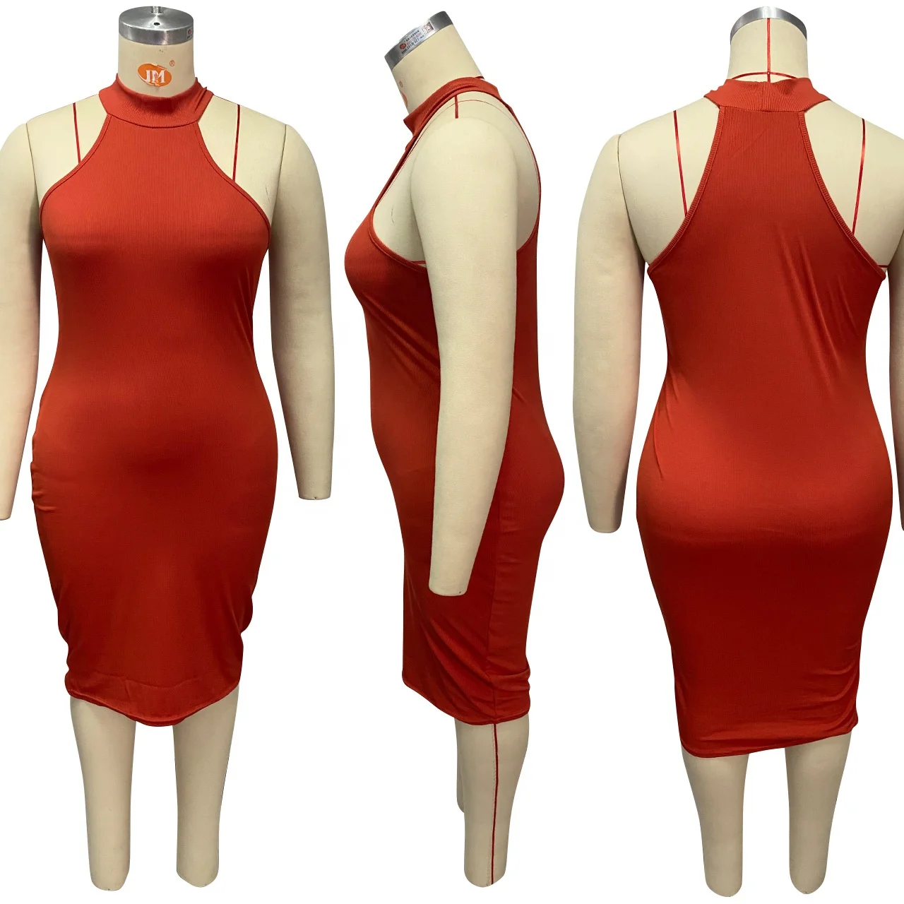 
wholesale summer 2021 plus size clothes sleeveless sexy bodycon party dress 